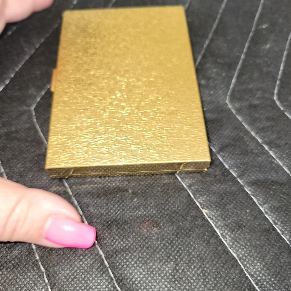 Vintage Art Deco Gold Tone Cigarette Case Holder Keeper CTP